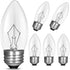 KODBPJ 60W Equivalent Medium E26 Candelabra Base Clear Dimmable Incandescent Torpedo Tip Candle