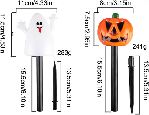 Ochine Solar Halloween Pumpkin Garden Stake Lights for Halloween Decorations, Halloween Ghosts Pathway Lights, Skull