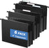 Plastic Extra Capacity Hanging File Folders, 6 Pack Heavy Duty 4" Expandable with Movable Dividers, Letter Size-Black