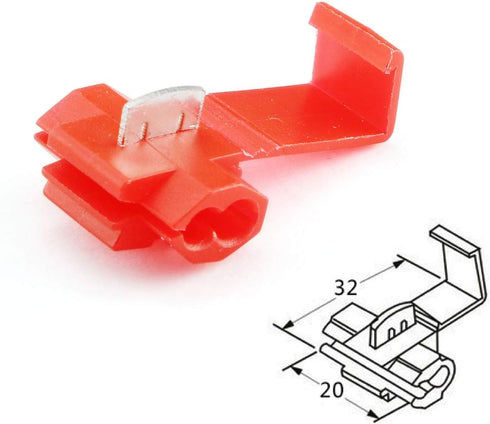 ZYAMY 50pcs Scotch Lock Quick Splice Wire Terminals, Cold Pressed Insulated Snap Lock Connectors for AWG 16-22