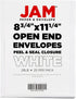 JAM PAPER Open End Commercial Envelopes 8 3/4 x 11 3/4 with Peel and Seal Closure - White - 25/Pack