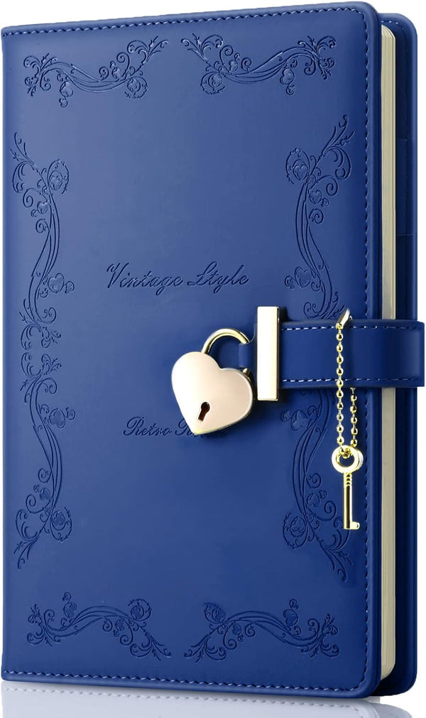 Girls Diary with Lock and Key, Cute Heart Shaped Lock Journal for