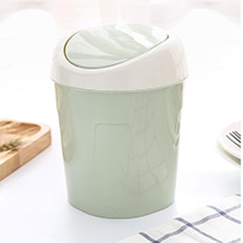 Kukyller Mini Trash Can, Reusable Plastic Tiny Desktop Waste Garbage Bin with Swing Lid for Living Room Coffee Table S