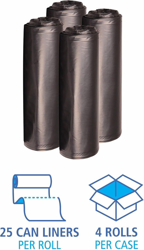 33 1.6 33" 39", 10 10 Boardwalk Recycled Low-Density Polyethylene Can Liners, Gallon Garbage Bags, mil, x Black