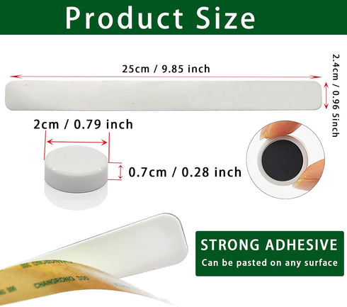 Magnetic Board Frameless Stainless Iron Strips, Magnetic Strips with Adhesive Backing Magnet Board Magnetic Bulletin Bar Board Memo Board with 10 Pcs White Magnet for School Office Home (2Pcs) by PYJLBX