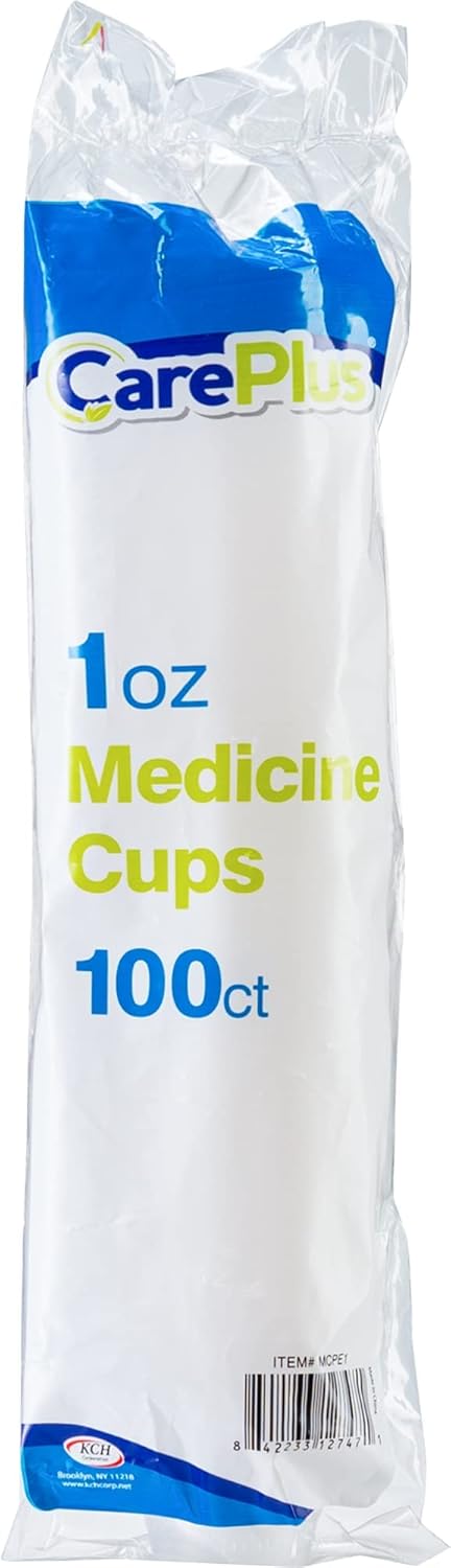 Disposable Medicine Cups, 100 Count - 1 oz Sturdy Plastic Measuring Cups for Pills, Liquid Medication & Mixing
