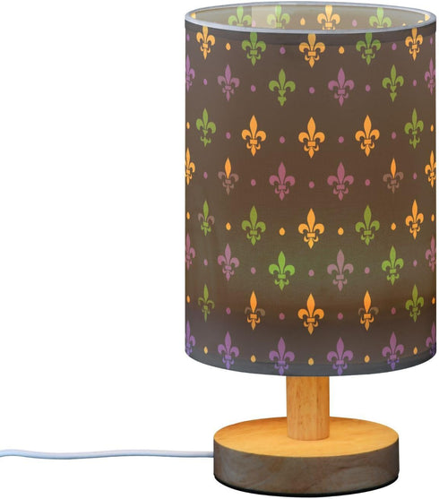 ALAZA Bedside Table Lamp for Bedroom Carnival Lily Theme Nightstand LED Light Lamps with USB Port Linen Fabric Shade