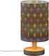 ALAZA Bedside Table Lamp for Bedroom Carnival Lily Theme Nightstand LED Light Lamps with USB Port Linen Fabric Shade