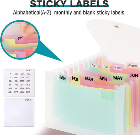 H4D Small Receipt Holder Organizer Folder for Purse - Small Accordion Expanding File Folder, Pocket Expandable Folder