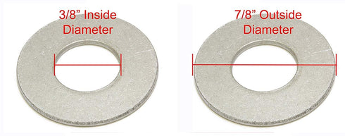 Bolt Dropper 100 Pack Stainless Steel Flat Washers - 3/8" ID x 7/8" OD, Heavy-Duty 304 Stainless