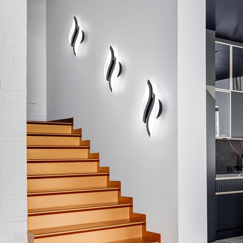 6000K 1 Pack, 6000K) CANEOE Modern LED Wall Sconce Black Indoor Wall Light Fixtures Acrylic Wall Sconce Lighting