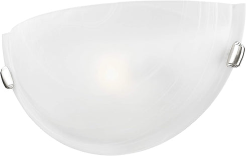4271-91 1 Livex Lighting Home Basics Light Brushed Nickel Wall Sconce with White Alabaster Glass