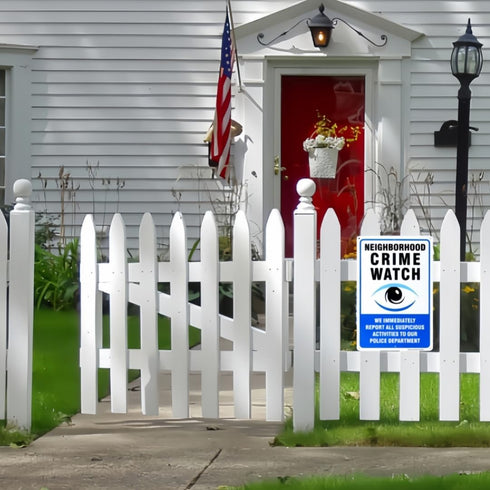 2-Pack Neighborhood Crime Watch Sign - We Report All Suspicious Activities to Our Police Department, 12"x 8" Aluminum