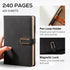Leather Journal A5 with Pen compartment, Leather Bound for Women Men School, Office, Work, Daily and Travel Diary Writing Journal (Black with Lock) - 240 pages by Casanovea