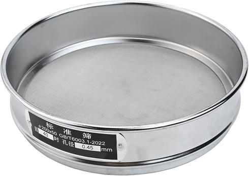 FABULETTA Stainless Steel Test Sieve 20cm Diameter Laboratory Grade 10 Mesh Chrome