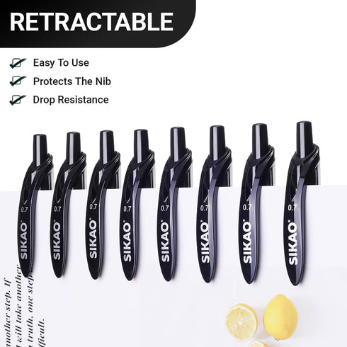 Black Gel Pens Bulk - 30 Pack Fine Point Smooth Writing No Smudge, 0.7mm Gel Ink, Retractable Rollerball