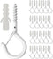 HEDGBOBO 20 Pack Q Hanger Hooks with Safety Buckle, Rustproof Screw Hooks for