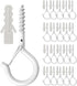 HEDGBOBO 20 Pack Q Hanger Hooks with Safety Buckle, Rustproof Screw Hooks for