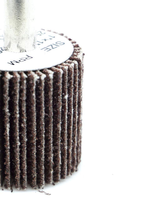 Benchmark Abrasives 1" x 1" Aluminum Oxide Flap Wheel with 1/4" Shank - 10 Pack, 60 Grit