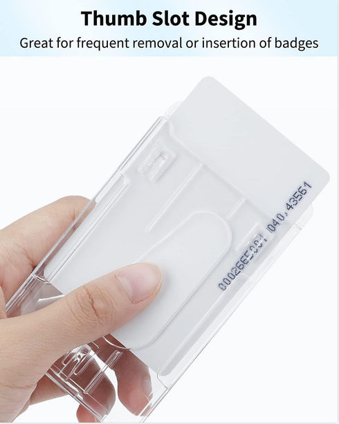 Pawfly 10 Pack Vertical 2-Card Badge Holder with Thumb Slot for Office School IDs and Credit Cards