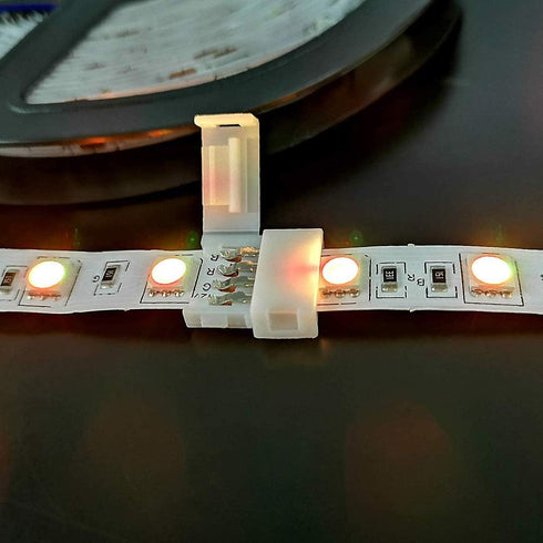 LED Connectors Kit - 10mm 4 Pin 5050 RGB Light Strip Connectors, Includes 6 L Shape and 10 Solderless Connectors