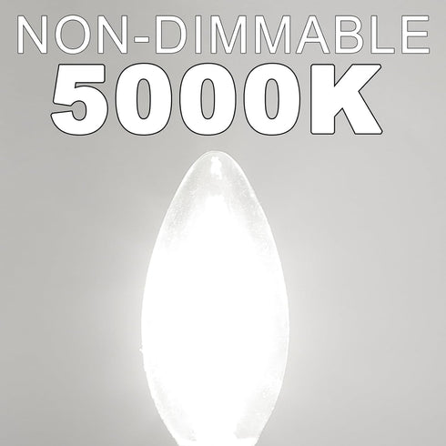 E12 Bulb, 5000K 6W 60 E12 Bulb Non-Dimmable, Bulbs, B10 Bulbs, 90+CRI, 600LM, 12 Pack GvvooHome Candelabra Daylight