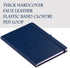 Eccolo Hardbound Writing Journal, Cool Jazz, 192 Pages of White Lined Paper with Elastic Band Closure, Lay Flat Design, Interior Gusset Pocket and Double Bookmarks (Navy Blue, 7.25-x-9.6 Inches)