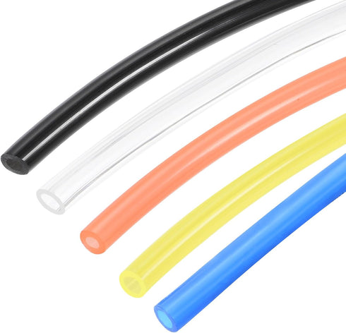 Pneumatic Tubing Pipe, 8mm x 5mm Clear PU Polyurethane Tube, 6.6FT for Air Compressor, Fluid Transfer