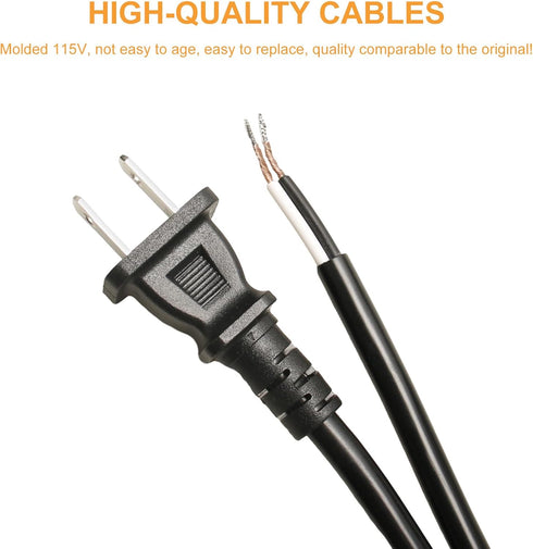 8FT 16/2 Power Cord Replacement for Drills, Sanders, Grinders, Miter Saws, and Other Power Tools