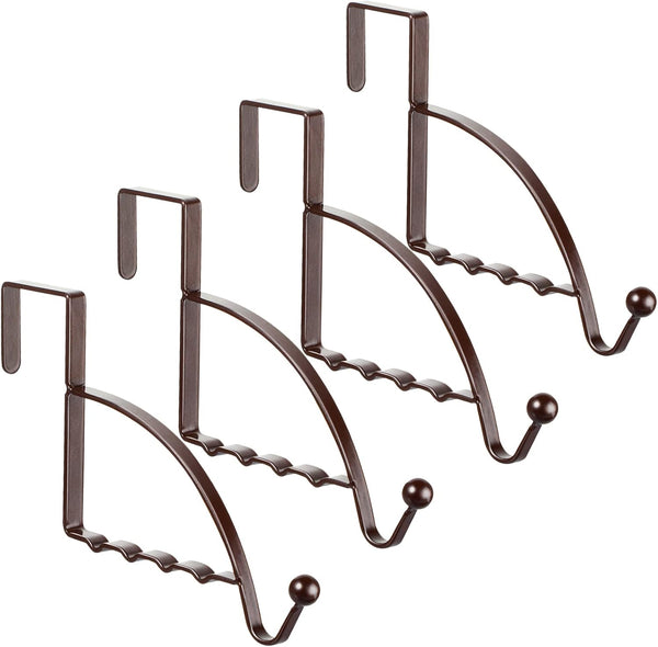 4 Pieces Over The Door Hooks Hanger Multi Hanging Storage Organizers for Coats Clothes Hoodies Hats Scarves Purses Keys