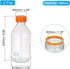 PATIKIL 2 Pack Reagent Media Storage Bottles, 1000ml Borosilicate Glass Graduated Round Bottles with Orange GL32 Screw Cap for Lab Water Reagent Liquids, Clear by PATIKIL
