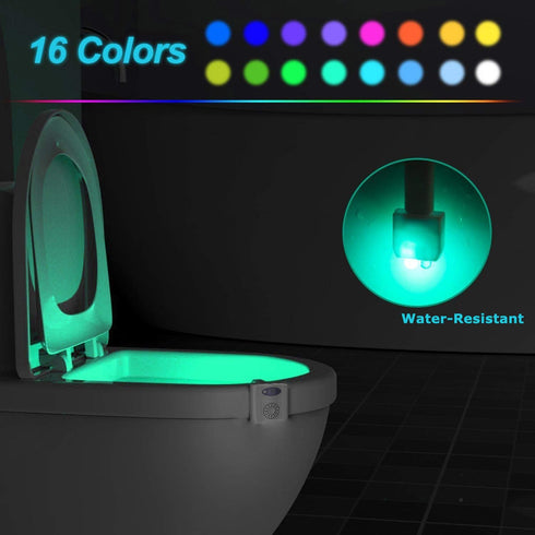 ZEZHOU Toilet Light Motion Sensor - 16 Color LED Night Lights for Toilet Bowl with Aromatherapy, Fun Gifts for Dad, Kids
