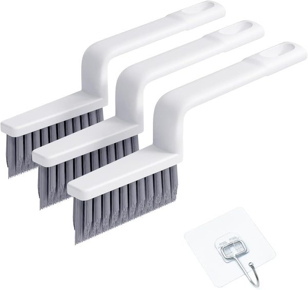 MIXVOVA V-Shaped Grout Cleaner Brush, 3 Pcs Grout Brushes for Tile Floor, Handheld
