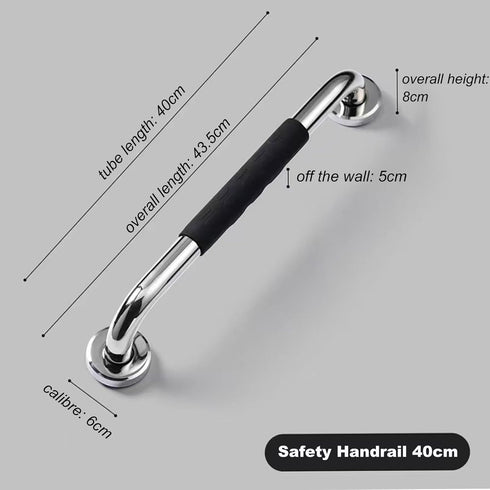 NGEWFGH 2 Pack 40cm) Safety Handrails, Bathroom Safety Grab Bar Wall Mounted Shower Armrest Stainless Steel Hand