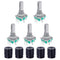 5 Set 360 Degree Rotary Encoder Code Switch - Push Button EC11 Digital Potentiometer with 20mm Handle Length
