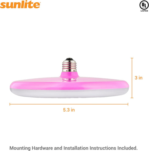 Bulbs, 15 1250 3000K E26 120 110 Sunlite LED UFO Pendant Light Watts, Lumens, Warm White, Medium Base, Volts, Degree