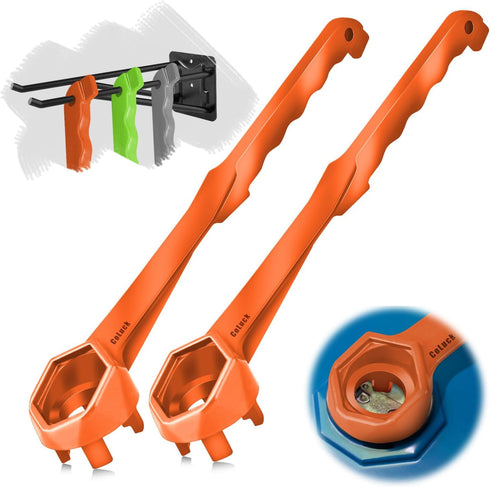 Drum Wrench 2Packs - Aluminum Gallon Bung Wrench for Opening 10-55 Gallon Drums, Fits 2 inch and 3/4 inch Plugs