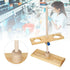 2 Holes Funnel Stand, Adjustable Height Wooden Lab Separating Funnel Rack for School Laboratory Experiment