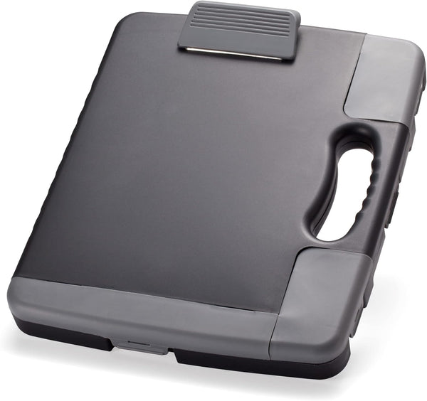 Officemate Portable Clipboard Storage Plastic Case for A4 Sizes, Charcoal (83301), 11-3/4"w x 1-1/2"d x 14-1/2"h