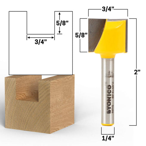 14971q 3/4-Inch 1/4-Inch YONICO Diameter Bottom Cleaning Router Bit Shank
