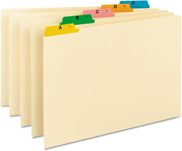 Smead 52180 Recycled Top Tab File Guides, Alpha, 1/5 Tab, Manila/Color, Legal, Set of 25