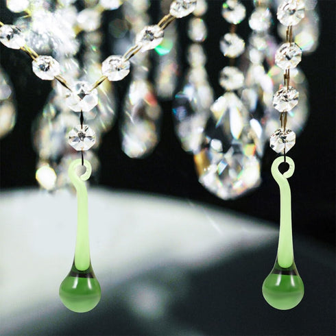 2pcs Wedding Decor Crystal Chandelier Hanging Crystal Icicle Pendant Chandelier Teardrop Prisms Drops Lamp Candle