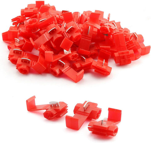 ZYAMY 50pcs Scotch Lock Quick Splice Wire Terminals, Cold Pressed Insulated Snap Lock Connectors for AWG 16-22