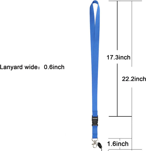 YOUOWO 5 Pack Neck Lanyards, Quick Release Blue Lanyard with Clip for ID Badge Holder, Keys, Office, Cell Phones