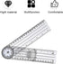 Clear Plastic Goniometer Angle Measuring Tool, 7'' Folding Ruler for Woodworking and Office Use