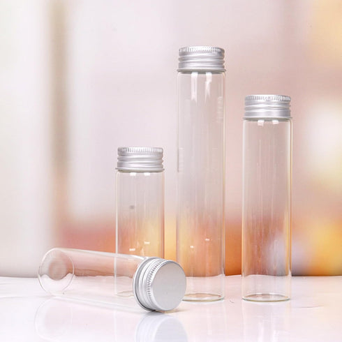 20ml Glass Vials, 30pcs Clear Glass Bottles with Aluminum Screw Caps