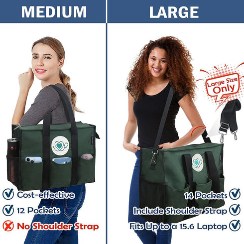 ABAMERICA Nurse Bags for Work Nursing Bag Multiple Pockets Waterproof Organizing Zip Top Clinical Bag for Nursing