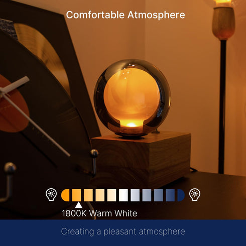 G125(G40) Dimmable Bulb, E26 1800K Bulbs, 4 80LM Bulbs FLSNT Vintage Large Oversized LED Edison Warm White Extra Big