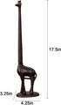Rustic Brown Cast Iron Giraffe Paper Towel & Toilet Tissue Holder