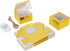 KPOSIYA 10 Pcs Gold Bakery Boxes with Window, Individual Cupcake Boxes 4x4x2.5 Inches for Cookies, Pastries, Macaroon